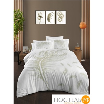 Постельное белье Карвен Stripe Satin с цветным принтом семейное N251-SB014 (7пр.)