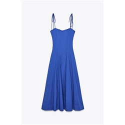 MIDI POPLIN DRESS WITH BOWS