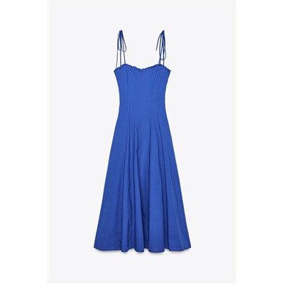 MIDI POPLIN DRESS WITH BOWS
