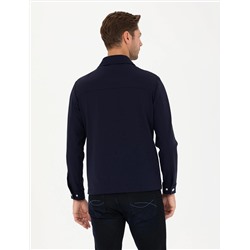 Lacivert Regular Fit Fermuarlı Ceket