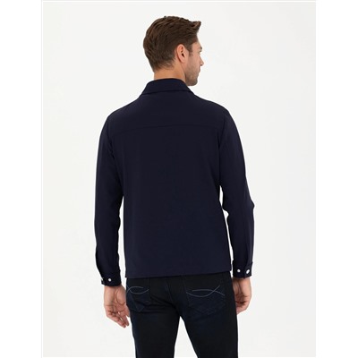 Lacivert Regular Fit Fermuarlı Ceket