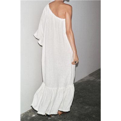 ZW COLLECTION 100% LINEN ASYMMETRIC DRESS