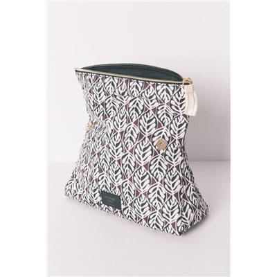Neceser grande acolchado print hojas