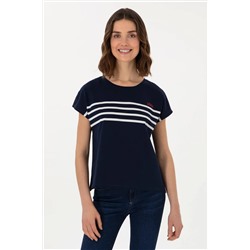 U.S. Polo Assn., Kadın Lacivert Bisiklet Yaka Tişört 50305823-vr033