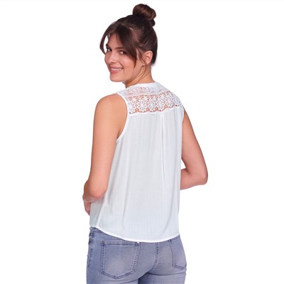 Damen Blusentop in Crepp-Optik
