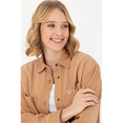 Kadın Camel Jean Gömlek