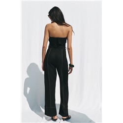 STRAPLESS LINEN BLEND JUMPSUIT