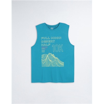 Sports Sleeveless T-shirt, Men, Light Blue