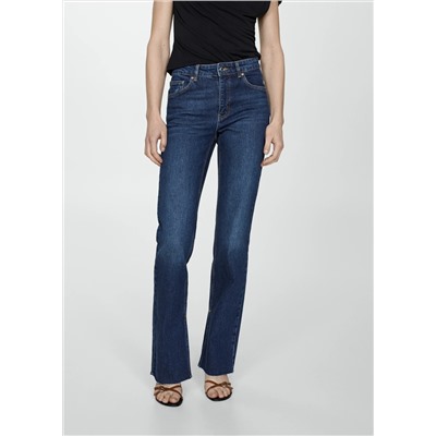Jeans rectos tiro medio aberturas