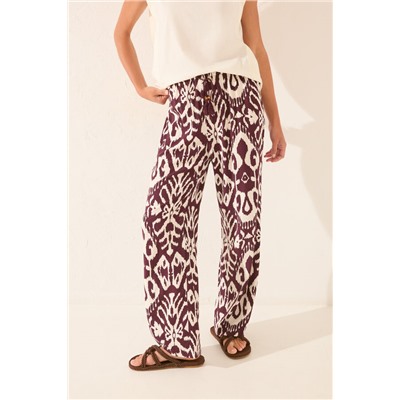 Pantalón largo viscosa estampado flores