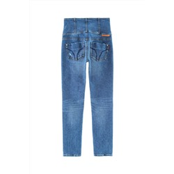 Vaquero slim fit de tiro alto Azul marino