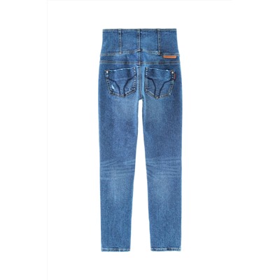 Vaquero slim fit de tiro alto Azul marino