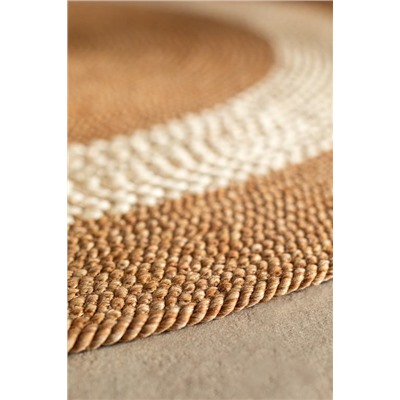 Alsace Yuvarlak Kilim - Naturel/Krem - 120 cm