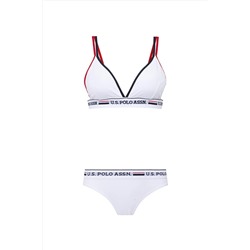 U.S. Polo Assn. Kadın Beyaz Büstiyer Slip Takım POLO66250-T