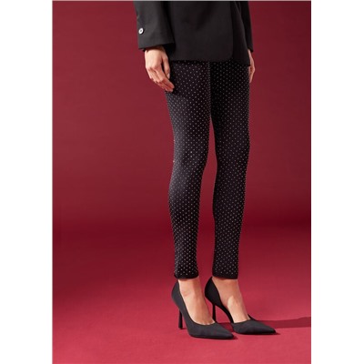 Skinny Leggings mit Allover-Strass