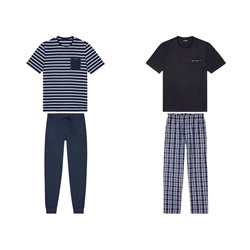 LIVERGY Herren Pyjama, aus reiner Baumwolle