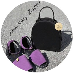 AB.Zapatos · 966 · LAVANDA+AB.Z · Pelle · mochila Serraje (610 ) negro