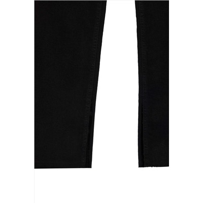Siyah Yüksek Bel Yırtmaç Detaylı Büyük Beden Jeans TBBAW26CJ00000