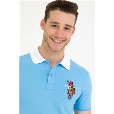 Erkek Turkuaz Basic Polo Yaka Tişört