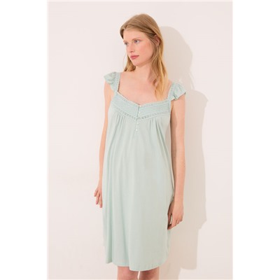 Camisón "maternity" midi pechera plisada
