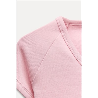 V-NECK RIBBED T-SHIRT