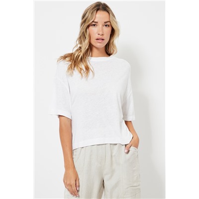 Camiseta de lino - Blanco