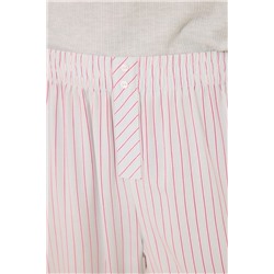Pijama largo viscosa canalé verde rayas