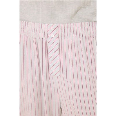Pijama largo viscosa canalé verde rayas