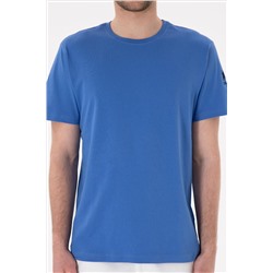 Erkek Regular Fit Bisiklet Yaka İndigo Basic Tişört