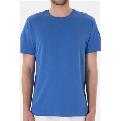 Erkek Regular Fit Bisiklet Yaka İndigo Basic Tişört