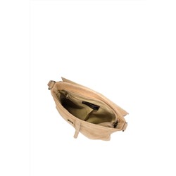 Bandolera de nobuk Crema y dorado