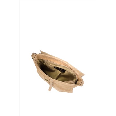 Bandolera de nobuk Crema y dorado