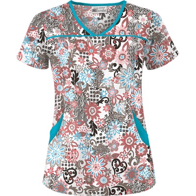 UA Bali Garden White Scrub Top
