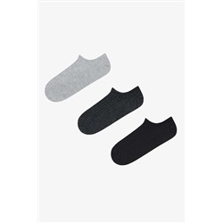 Penti, 3 Çift Pamuklu Ribli Burun Dikişsiz Sneaker Çorap