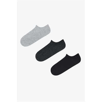 Penti, 3 Çift Pamuklu Ribli Burun Dikişsiz Sneaker Çorap