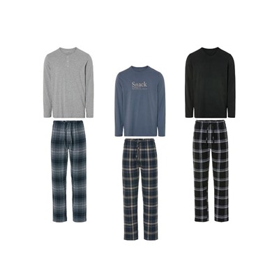 LIVERGY® Herren Pyjama aus weicher, wärmender Flanell-Qualität