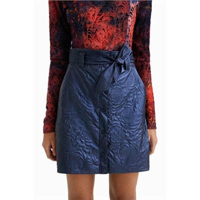 Minifalda slim relieve flores