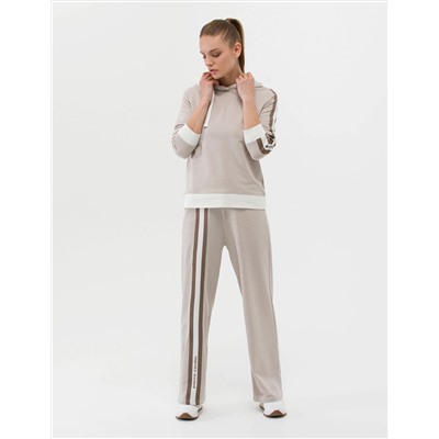 Krem Flare Fit Eşofman Altı
