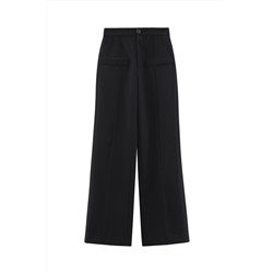 Pantalón palazzo de lana de tiro alto - Negro