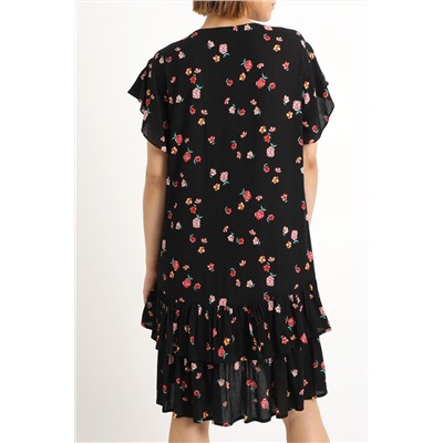Vestido floral Negro