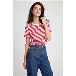 Defacto Regular Fit Bisiklet Yaka Kısa Kollu %100 Pamuk Tişört X4604AZ23SM