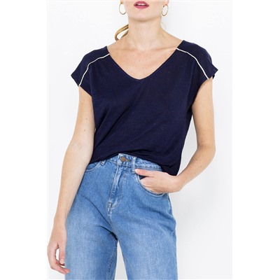 Camiseta de lino Azul marino