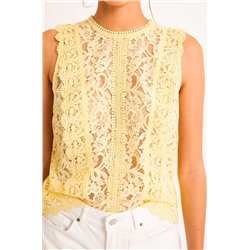 Top de encaje Amarillo