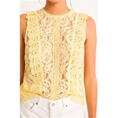 Top de encaje Amarillo