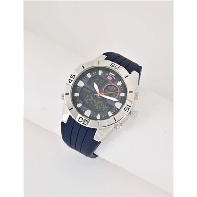 MEN'S BLUE RUBBER STRAP ANALOG/DIGITAL WATCH