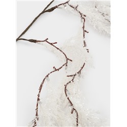 Ветка декоративная, 45 см, пластик/бумага, белая, Заснеженная ветка, Interior silver