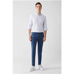 Avva Erkek Indigo Armürlü Esnek 5 Cep Slim Fit Dar Kesim Pantolon A31y3024 A31Y3024