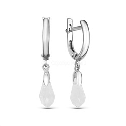 Серьги из серебра с кристаллами Swarovski родированные 925 пробы с00100р 001