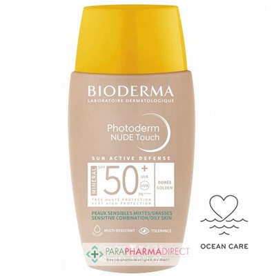 Bioderma Photoderm Nude Touch SPF50+ - Teinte Dorée - Peaux Sensibles Mixtes / Grasses 40ml