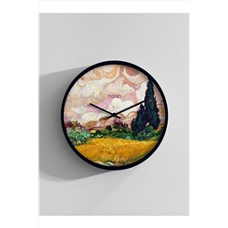 OQQO Vincent Van Gogh Wheat Field With Cypresses Vintage El Yapımı Ahşap Duvar Saati DVRSAAT-5070-1